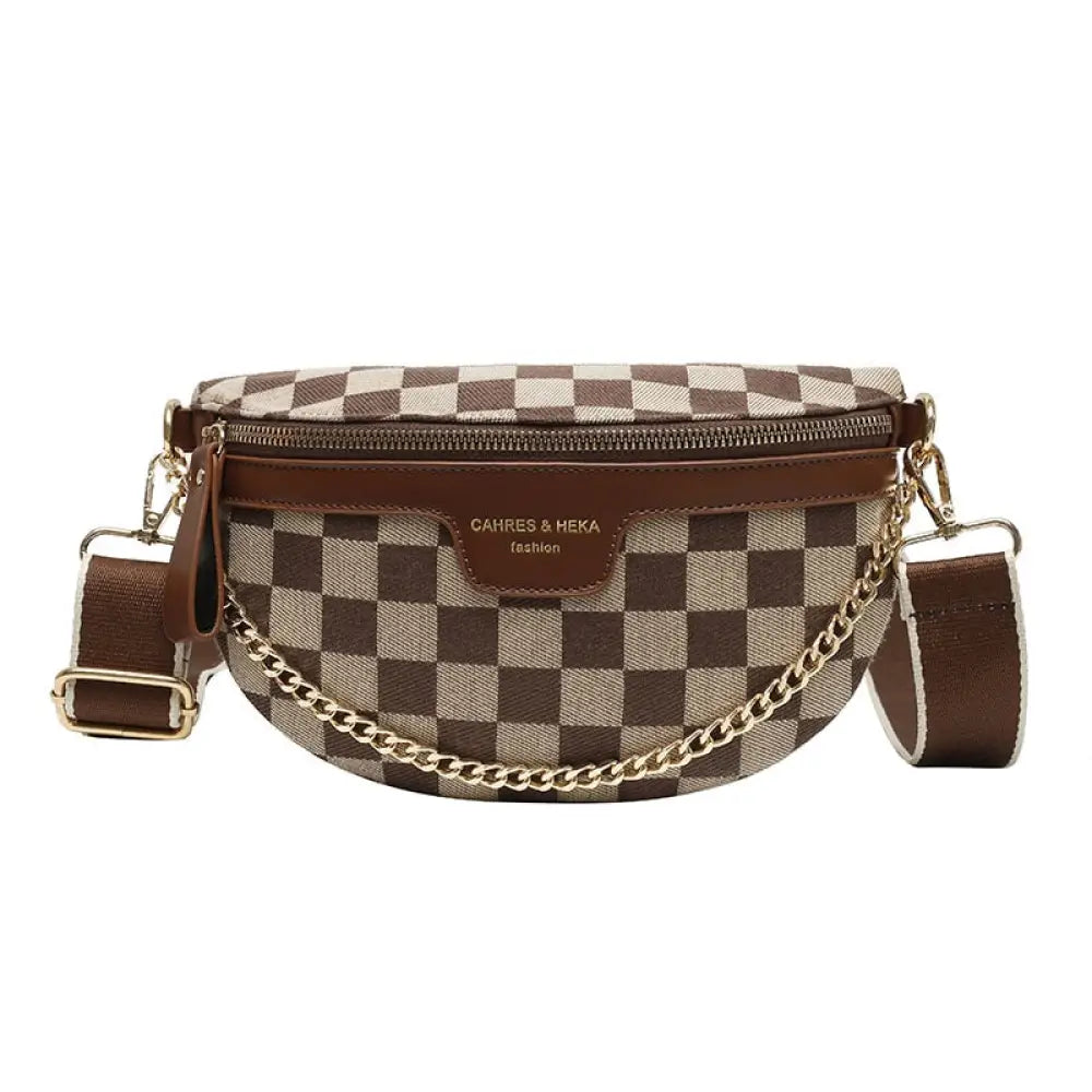 Chic sac banane damier - Marron - banane - Banane Chic ™