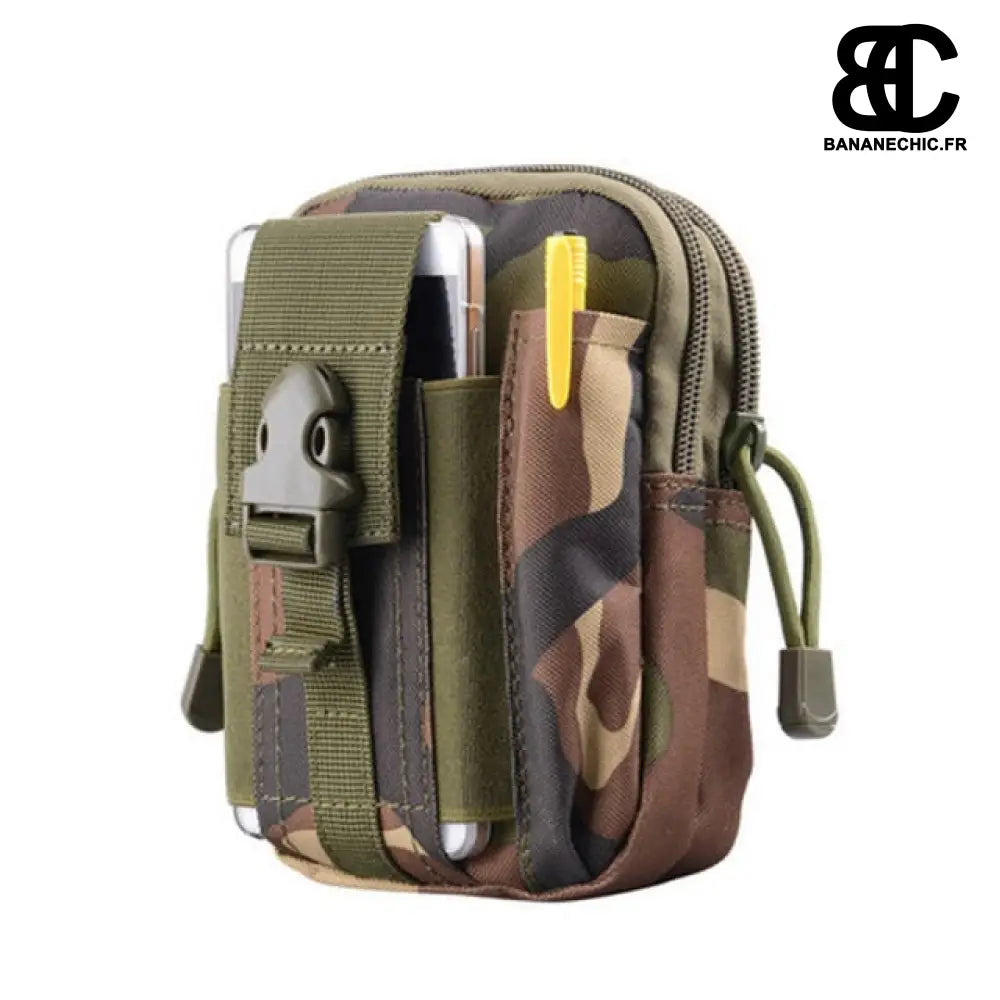 Pochette banane militaire étanche - Camouflage vert - Banane