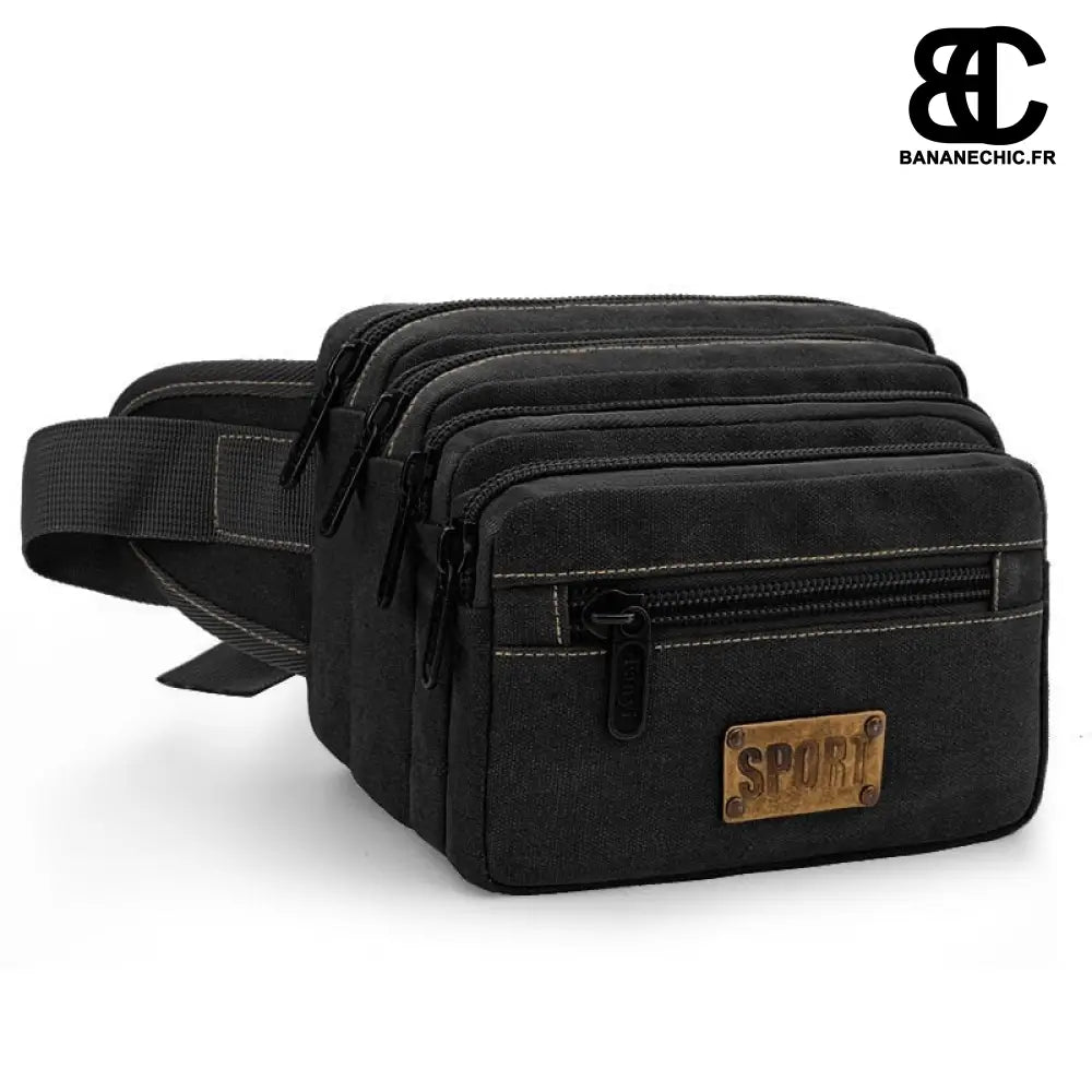 Sac banane 6 compartiments multi-rangements - Noir - Banane