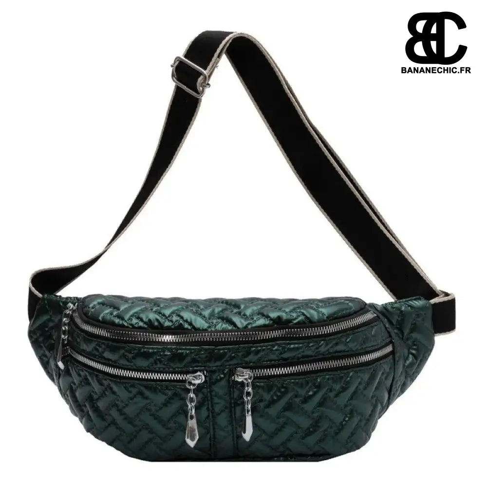 Sac banane argent matelassé - Vert - Banane - Banane Chic ™