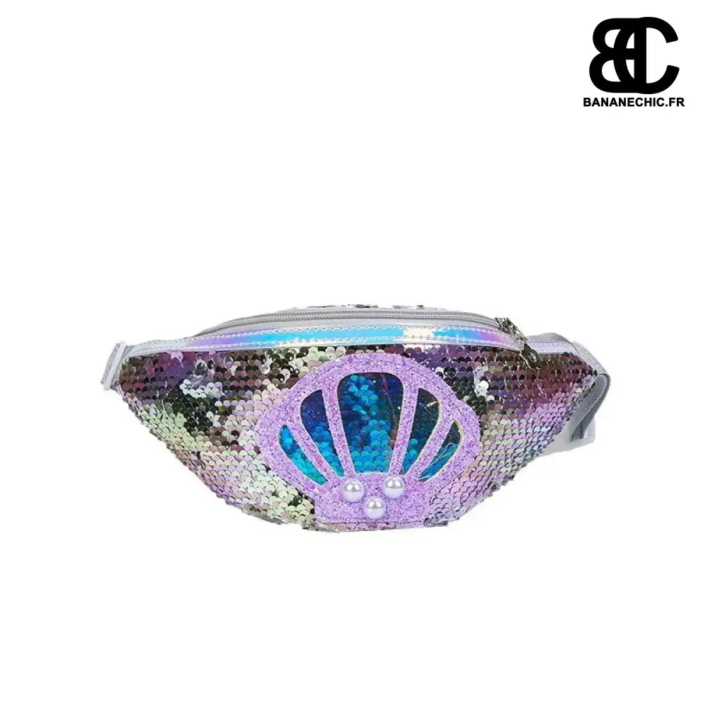 Sac banane argenté paillettes coquillage - banane - Banane