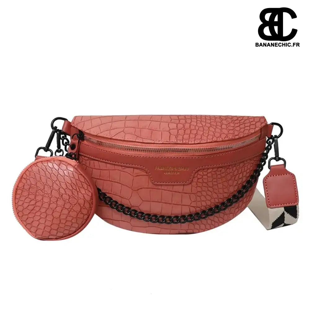 Sac banane bandoulière chic femme - Rose - Banane - Banane