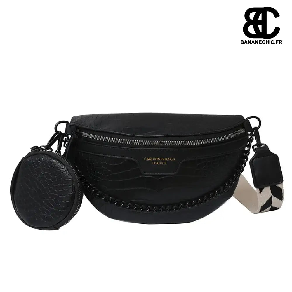 Sac banane bandoulière chic femme - Noir - Banane - Banane