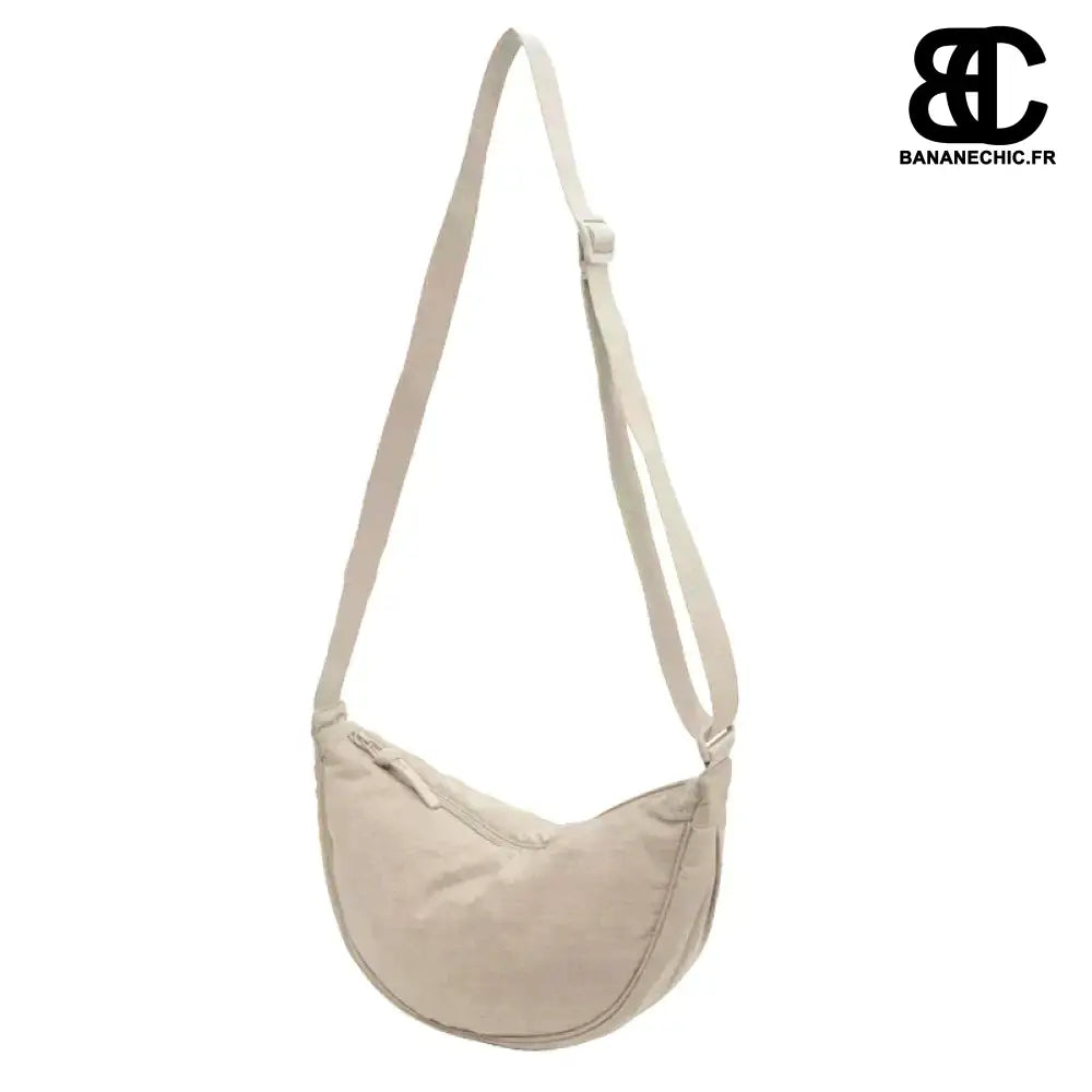 Sac banane bandoulière souple Bordeaux - Beige - banane -