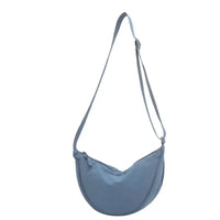 Sac banane bleu souple à bandoulière