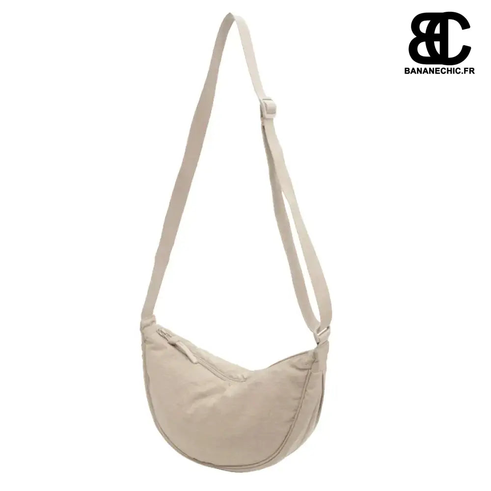 Sac banane bleu souple à bandoulière - Beige - banane -