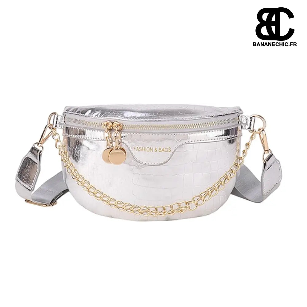 Sac banane brillant argenté fashion - Argent - Banane -