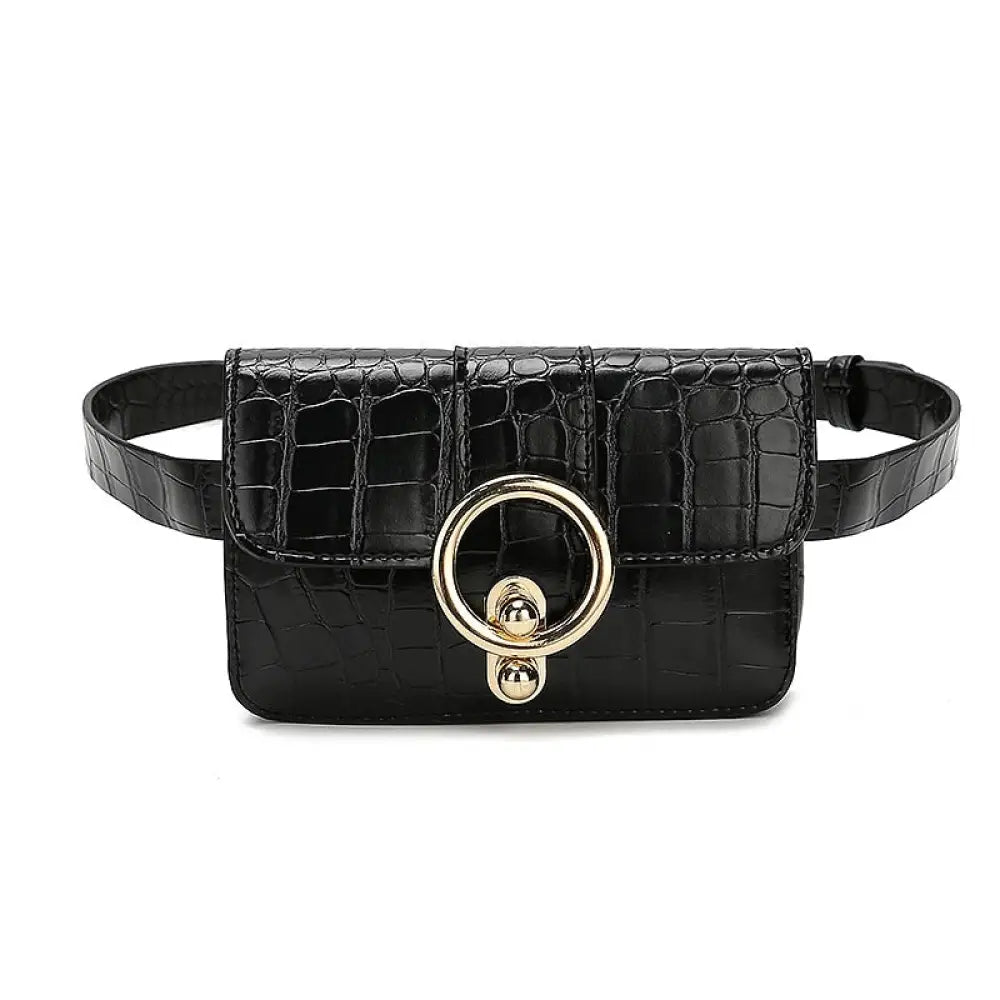 Sac banane ceinture anneau fashion - Noir - Banane - Banane