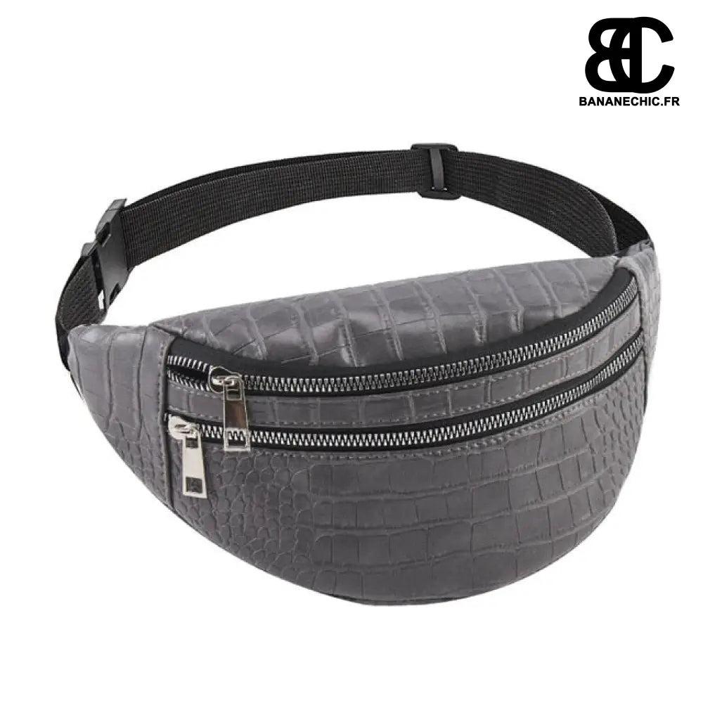 Sac banane chic cuir femme - Gris - Banane - Banane Chic ™