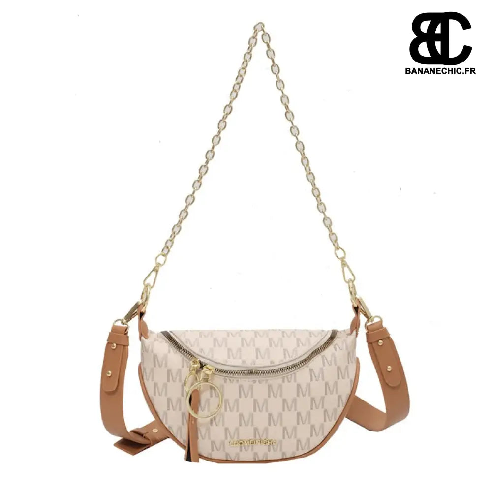 Sac banane chic cuir imprimé femmes - Marron - banane -