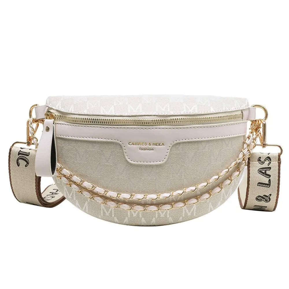 Sac banane chic toile imprimée - Blanc - banane - Banane