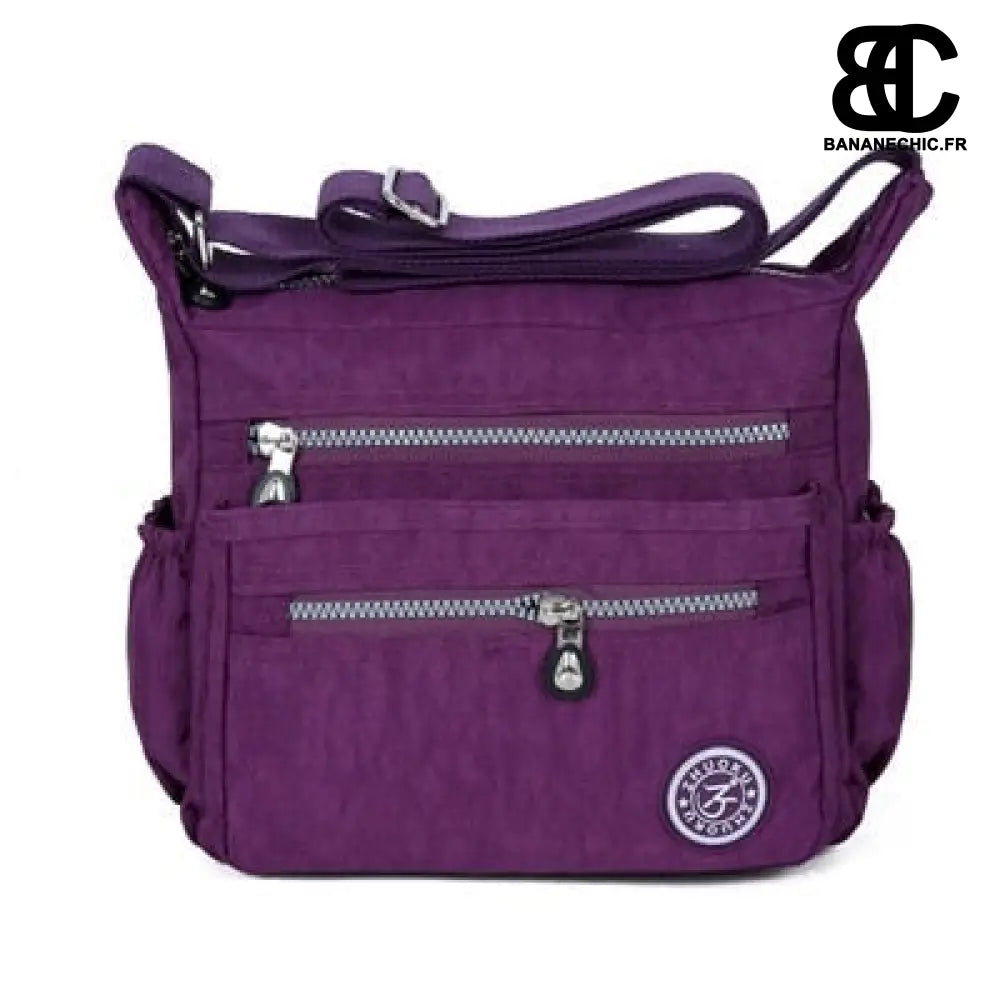 Sac Banane Confort Bandoulière - Noir - Violet - banane -