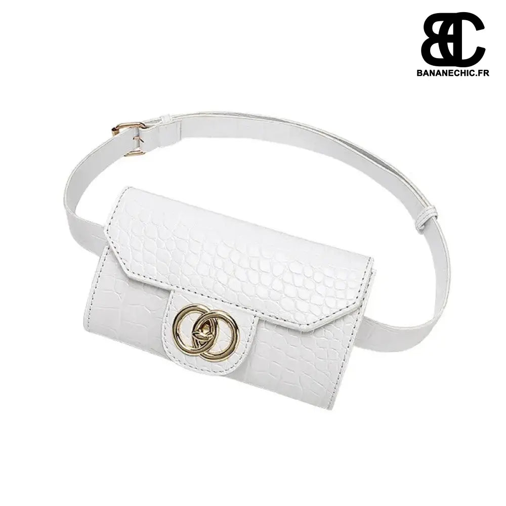 Sac banane cuir blanc luxe - Blanc - Banane - Banane Chic ™
