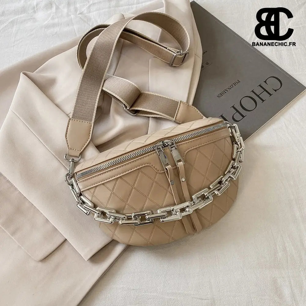 Sac banane cuir chic - Kaki - banane - Banane Chic ™