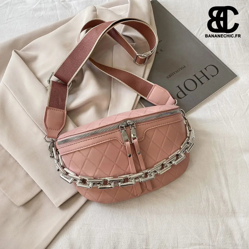 Sac banane cuir chic - Rose - banane - Banane Chic ™