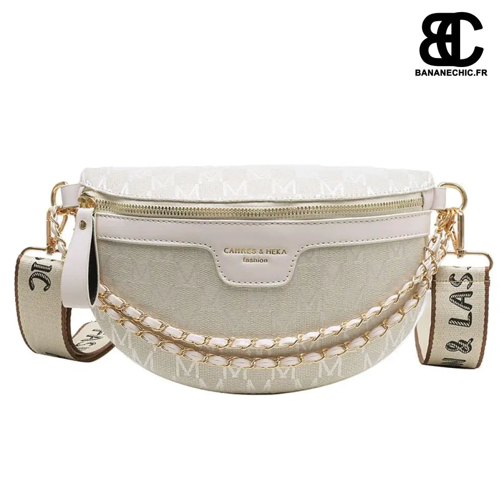 Sac banane cuir chic femme - Blanc - banane - Banane Chic ™