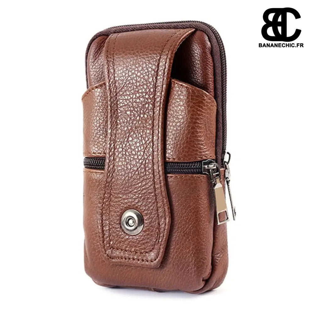 Sac banane cuir chic homme - Marron - Banane - Banane Chic ™