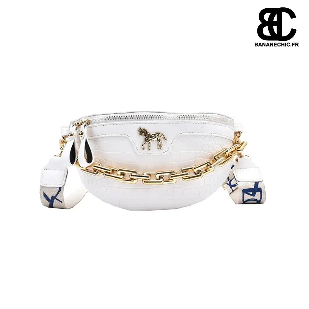 Sac banane cuir élégant - Blanc - banane - Banane Chic ™