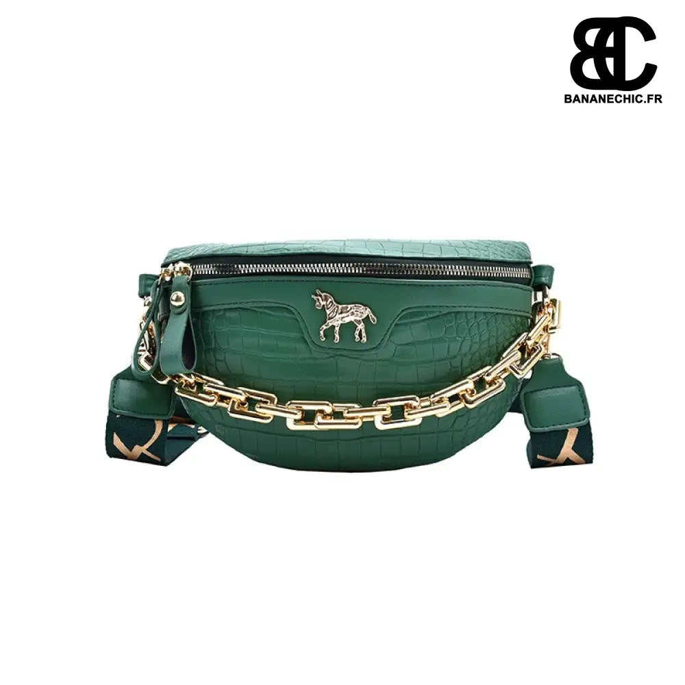 Sac banane cuir élégant - Vert - banane - Banane Chic ™