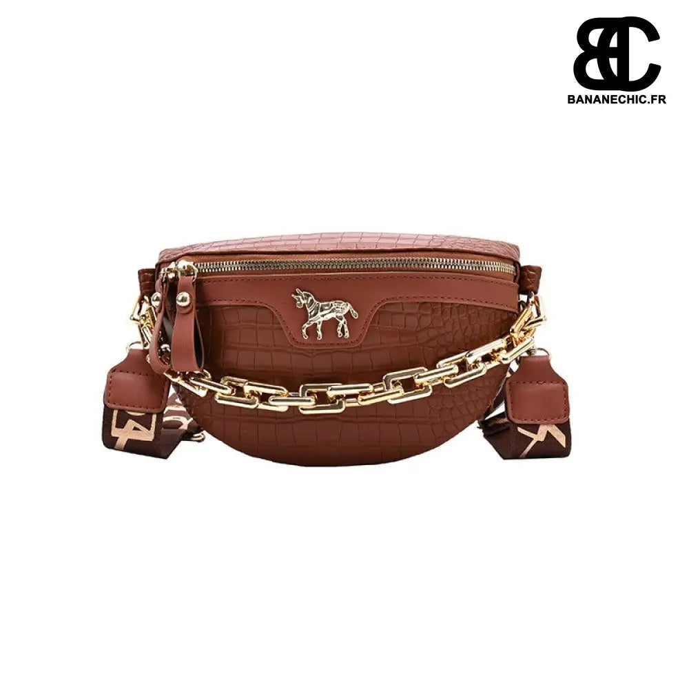 Sac banane cuir élégant - Marron - banane - Banane Chic ™