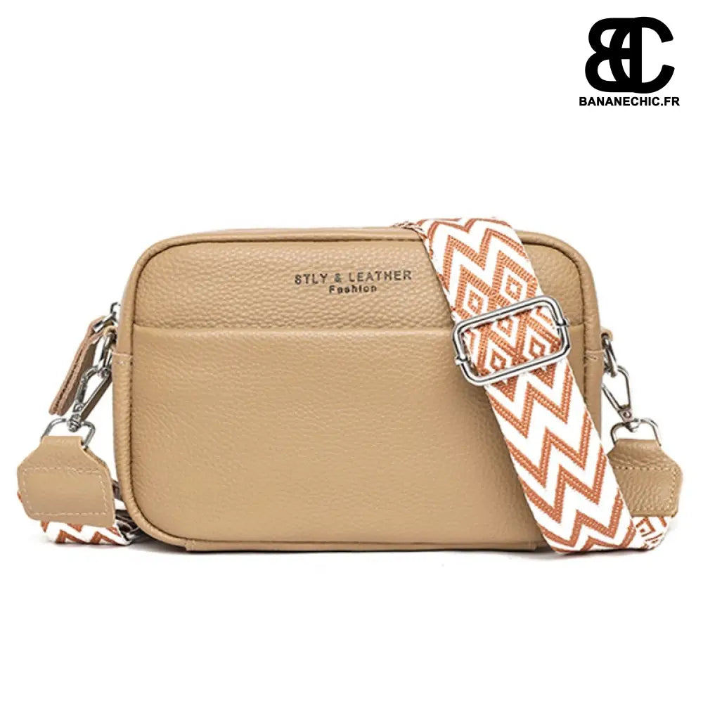 Sac banane cuir élégant bandoulière - Kaki - banane - Banane