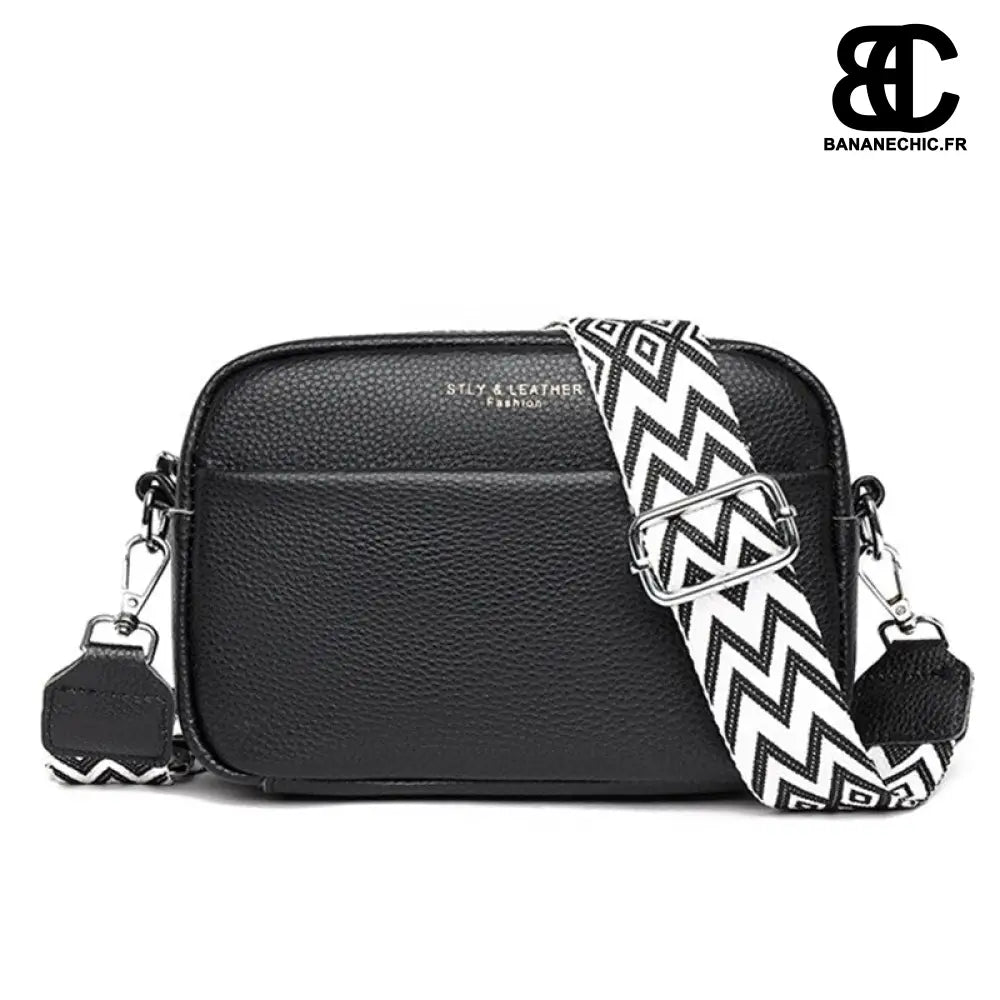 Sac banane cuir élégant bandoulière - Noir - banane - Banane