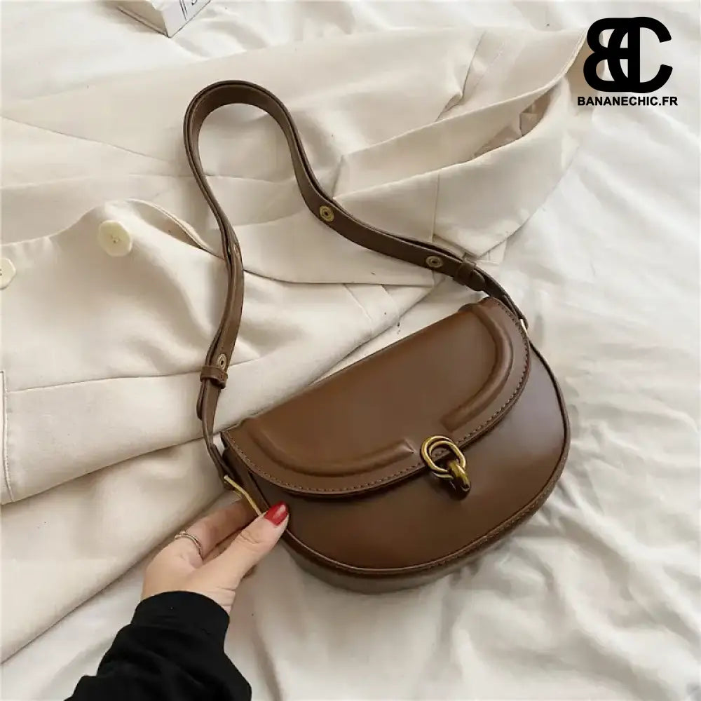 Sac Banane Cuir Femme - Marron Foncé - Sac Banane - Banane