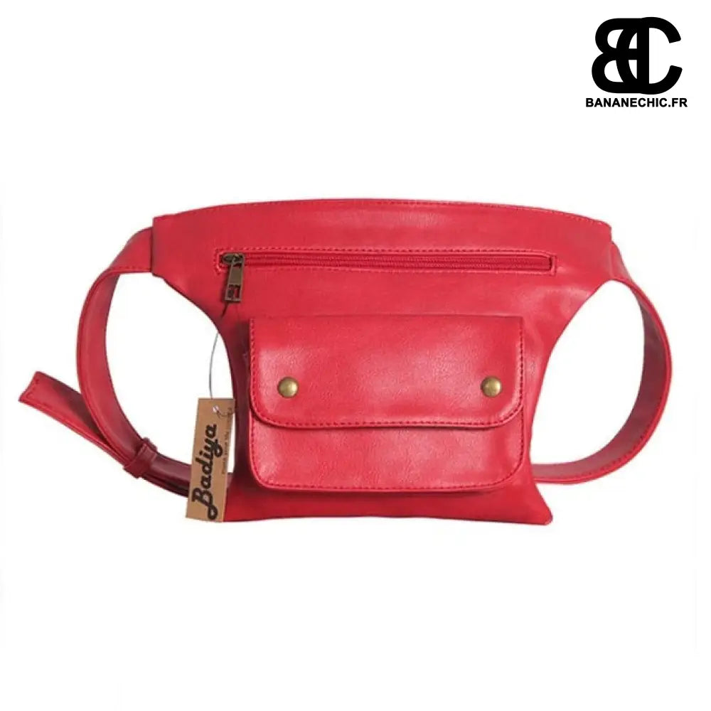Sac banane cuir femme - Rouge - Banane - Banane Chic ™