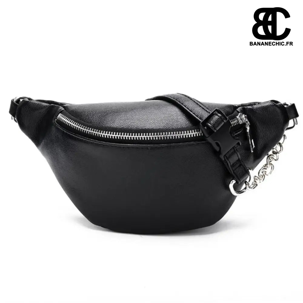 Sac banane cuir femme chic - black - Banane - Banane Chic ™