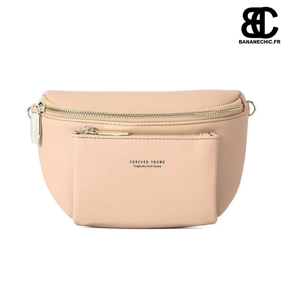 Sac banane cuir femme élégant - Beige - Banane - Banane Chic