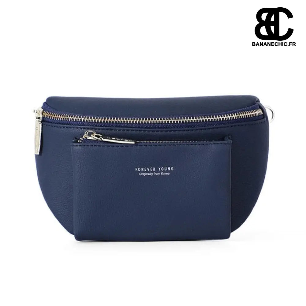 Sac banane cuir femme élégant - Bleu - Banane - Banane Chic
