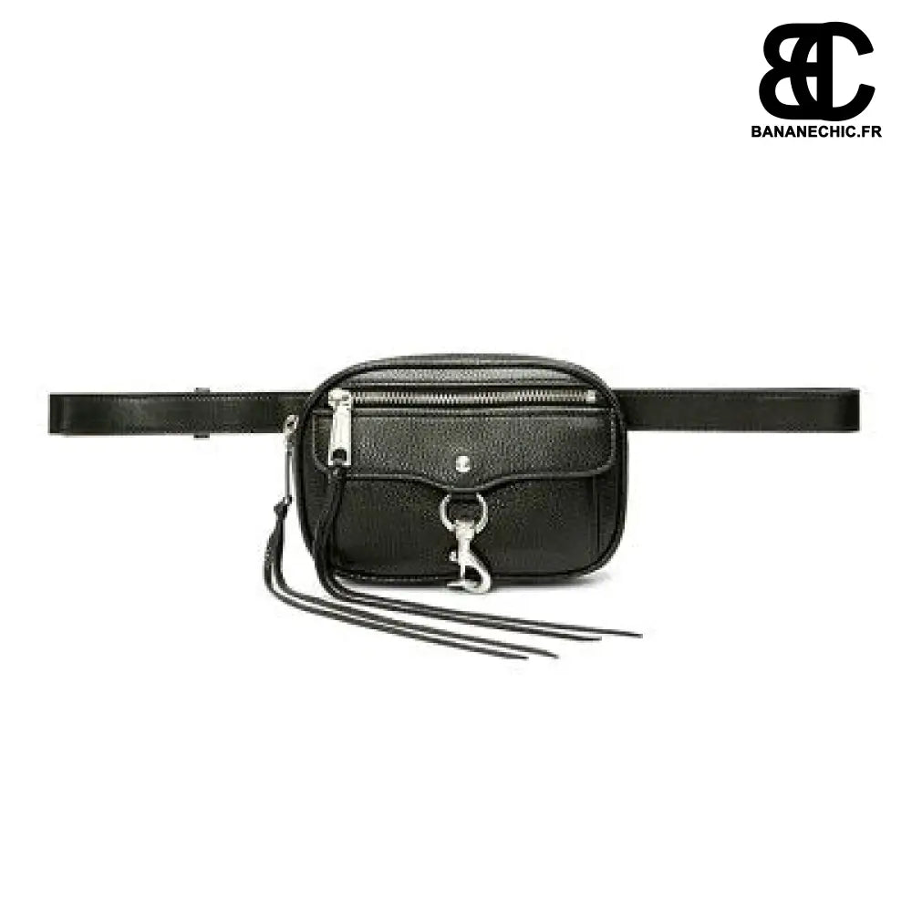 Sac banane cuir femme élégant - Noir - Banane - Banane Chic