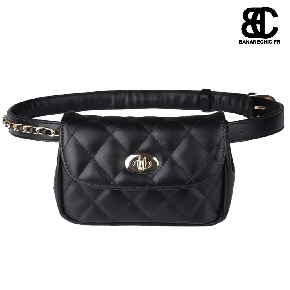 Sac banane cuir femme Mihaivina Fashion - Noir - Banane -
