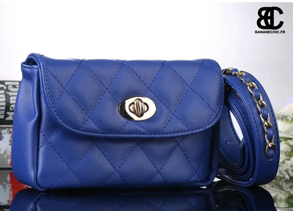 Sac banane cuir femme Mihaivina Fashion - Bleu - Banane -
