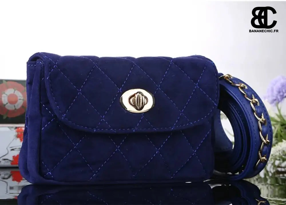 Sac banane cuir femme Mihaivina Fashion - Bleu foncé -