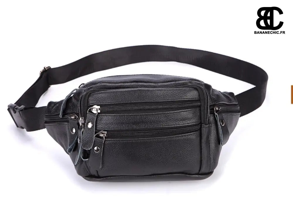 Sac banane cuir homme - Noir - Banane - Banane Chic ™