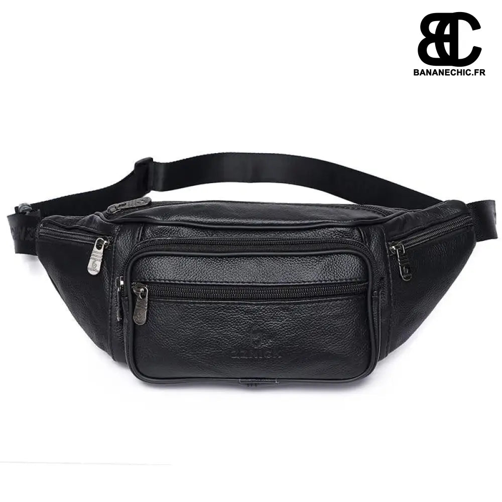 Sac banane cuir homme - Noir - Banane - Banane Chic ™