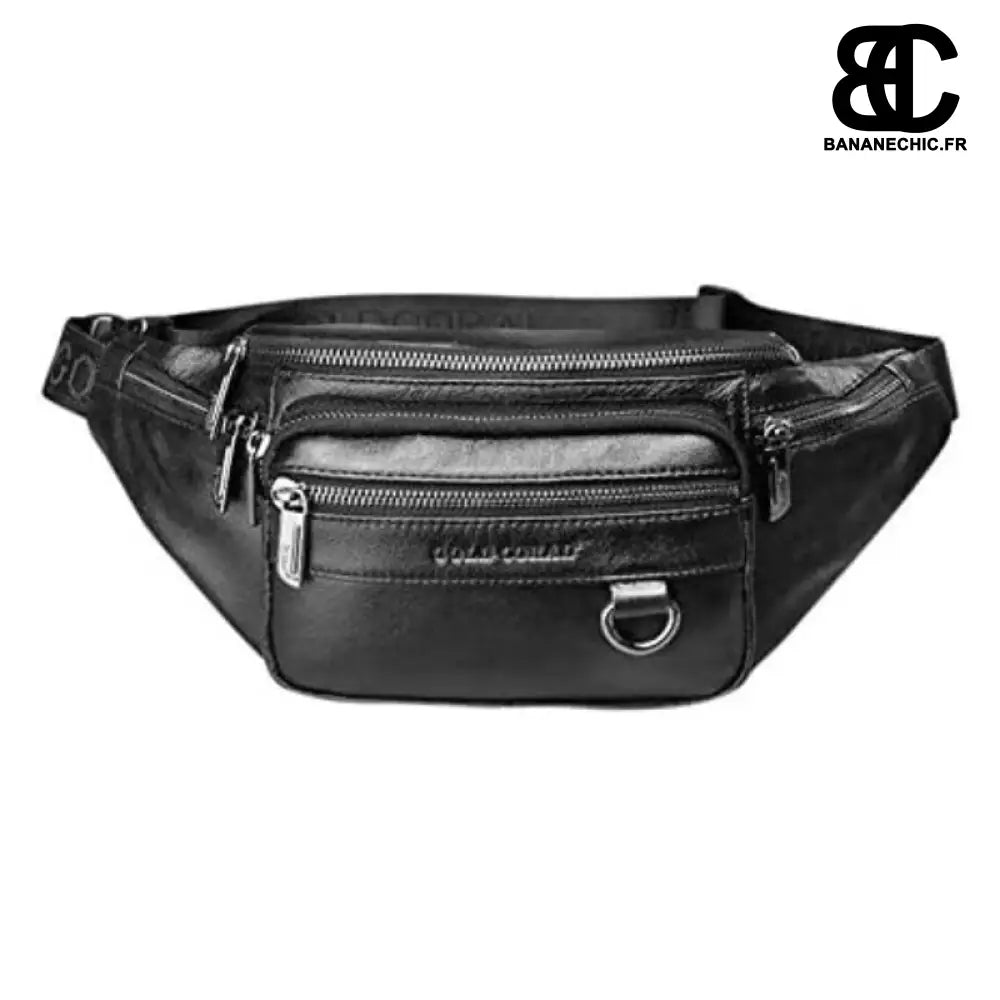 Sac Banane Cuir Homme - Noir - Sac Banane - Banane Chic ™