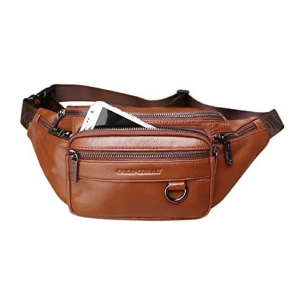 Sac Banane Cuir Homme - Marron - Sac Banane - Banane Chic ™