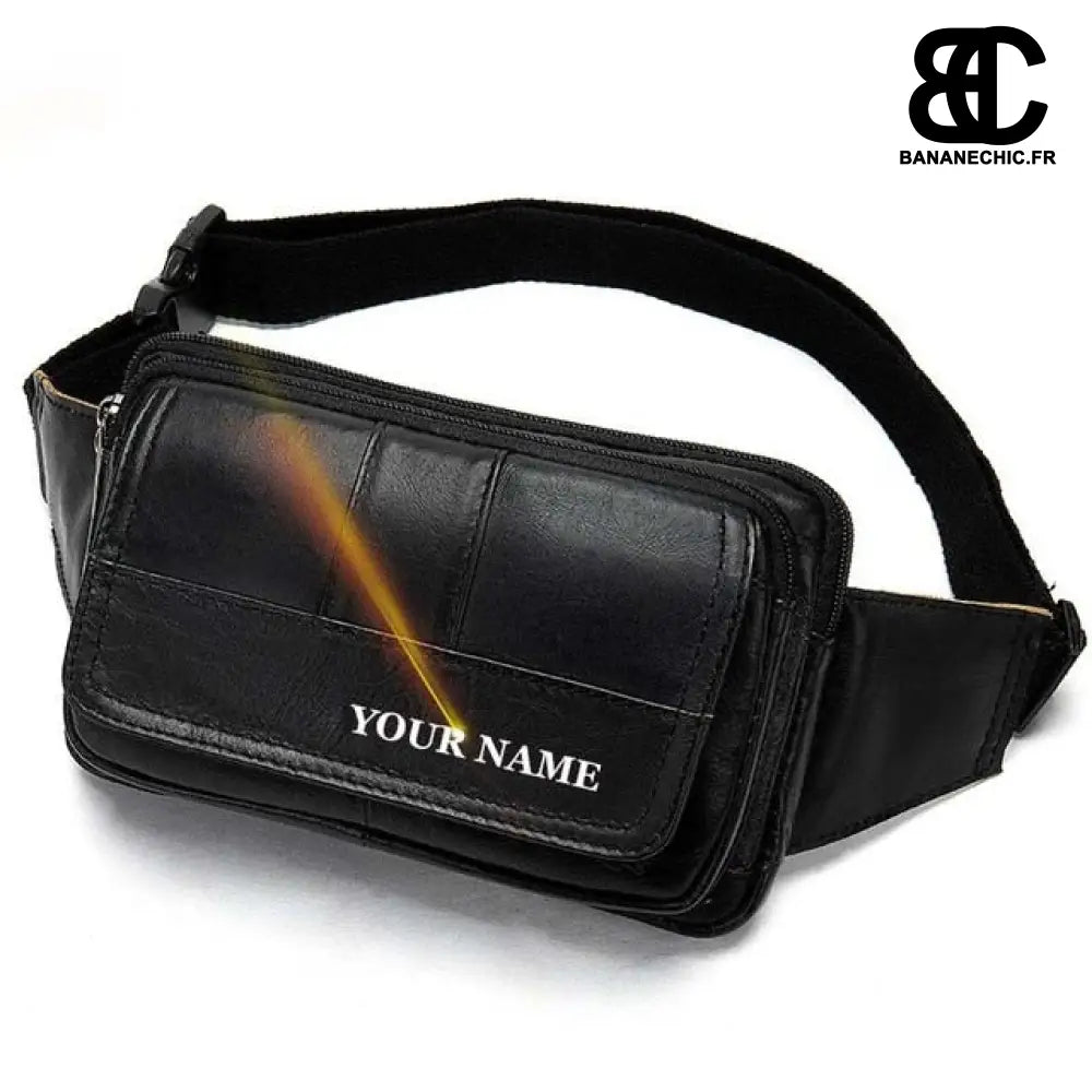 Sac banane cuir homme chic - Noir - banane - Banane Chic ™