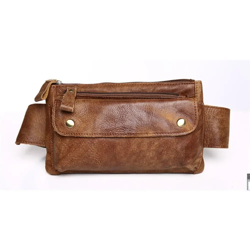 Sac banane cuir homme élégant - Frosted Brown / China -