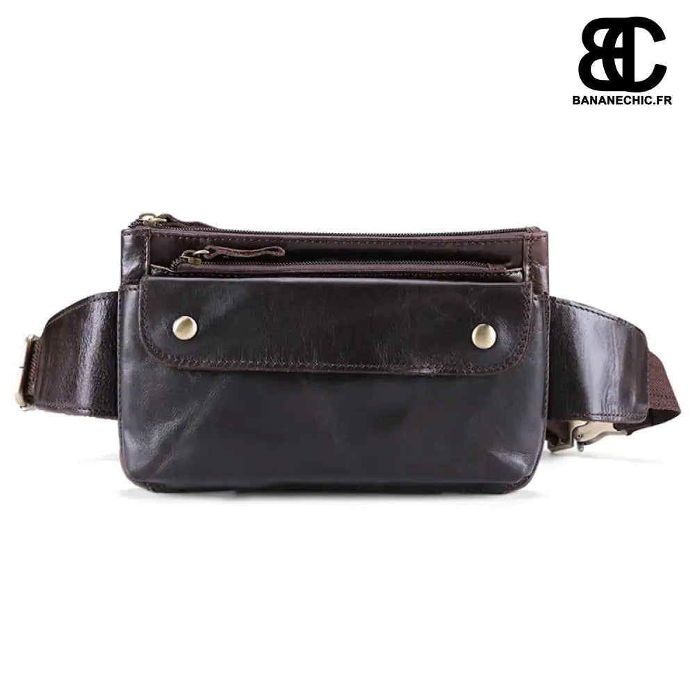 Sac banane cuir homme élégant - green oil / China - Banane -