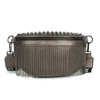 Sac banane cuir luxe pompon