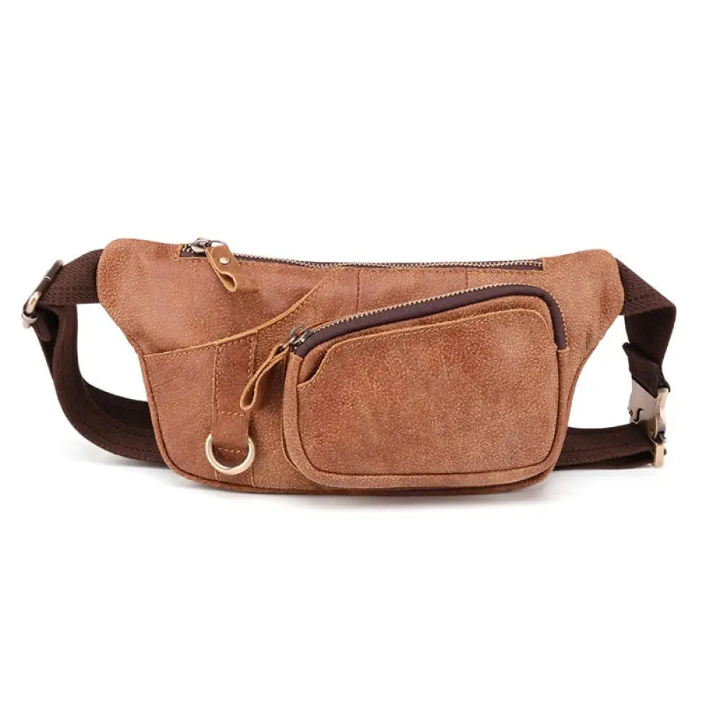Sac banane cuir marron - Homme élégant - Banane - Banane