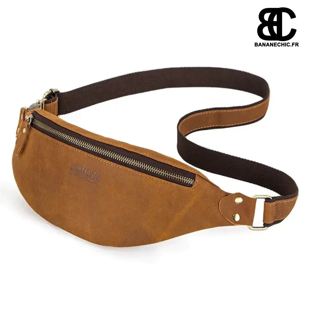 Sac Banane Cuir Noir - Marron - Sac Banane - Banane Chic ™