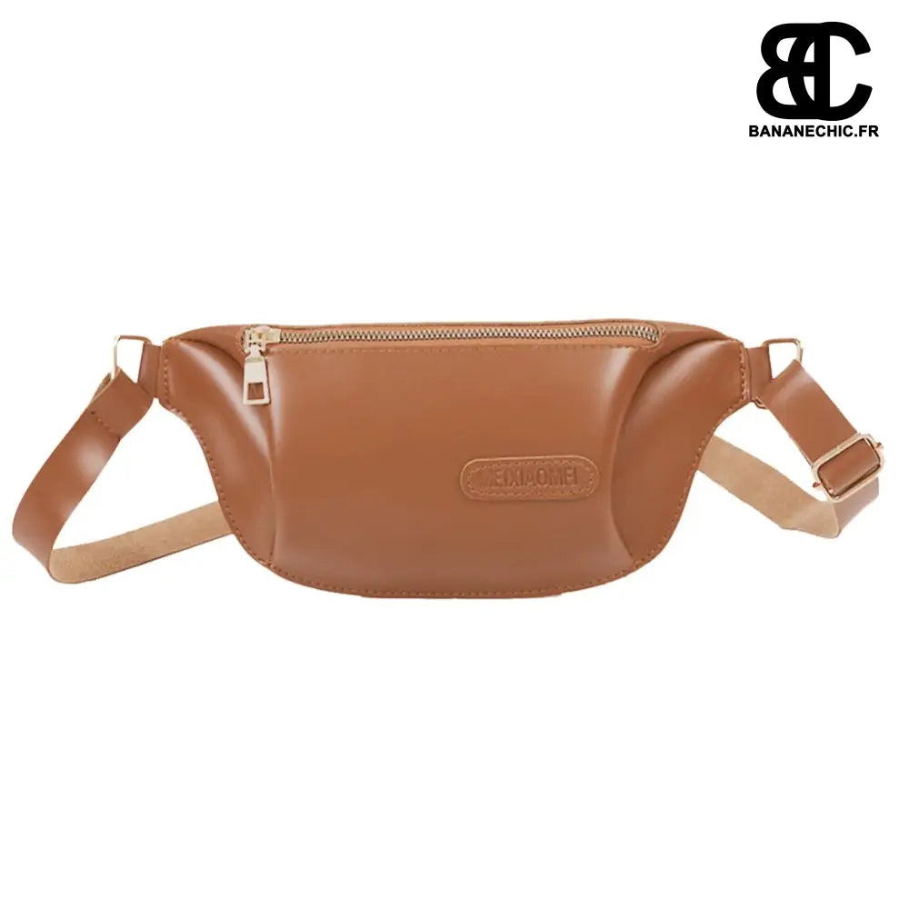 Sac banane cuir noir femme - Marron - Banane - Banane Chic ™