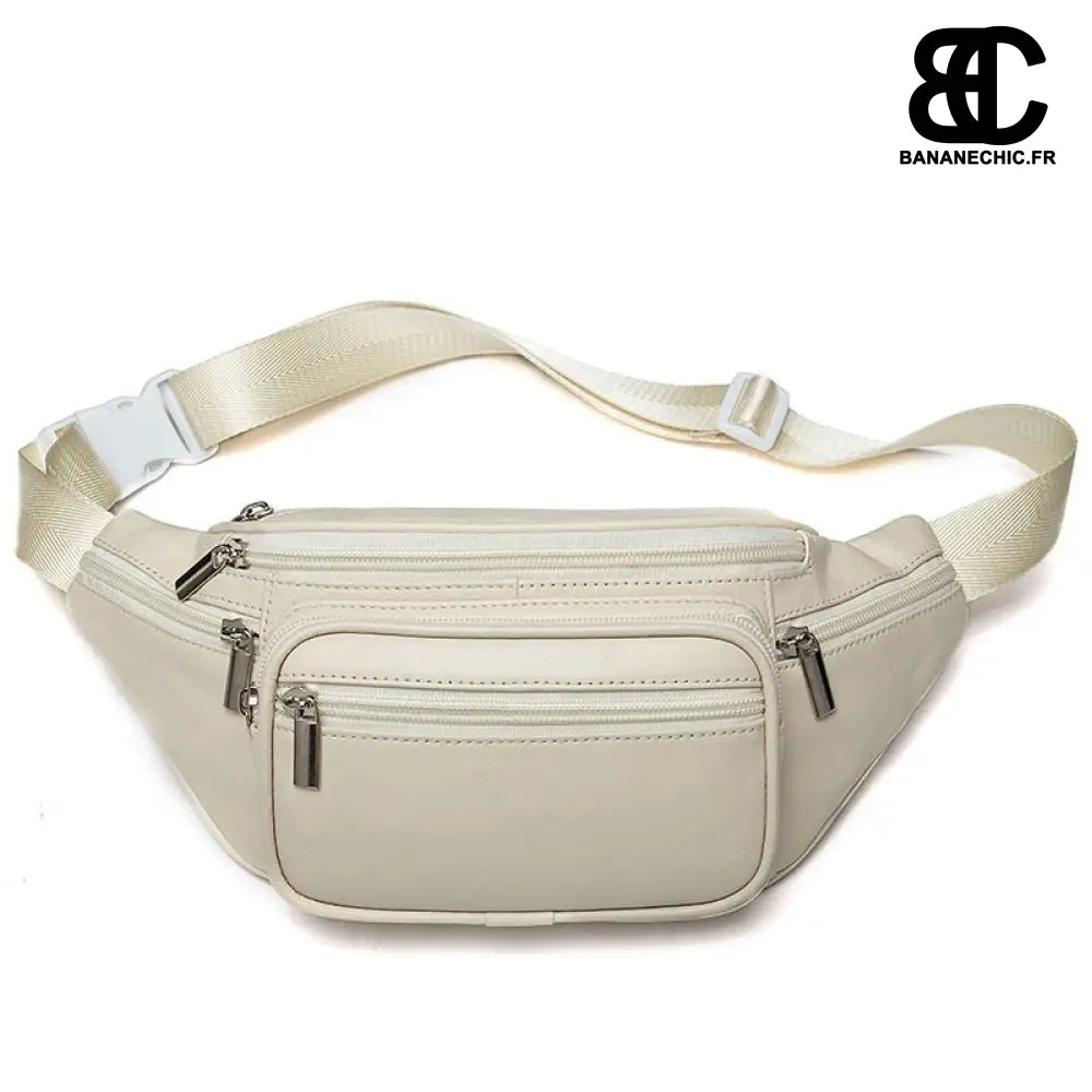 Sac banane cuir noir femme - Blanc - Banane - Banane Chic ™