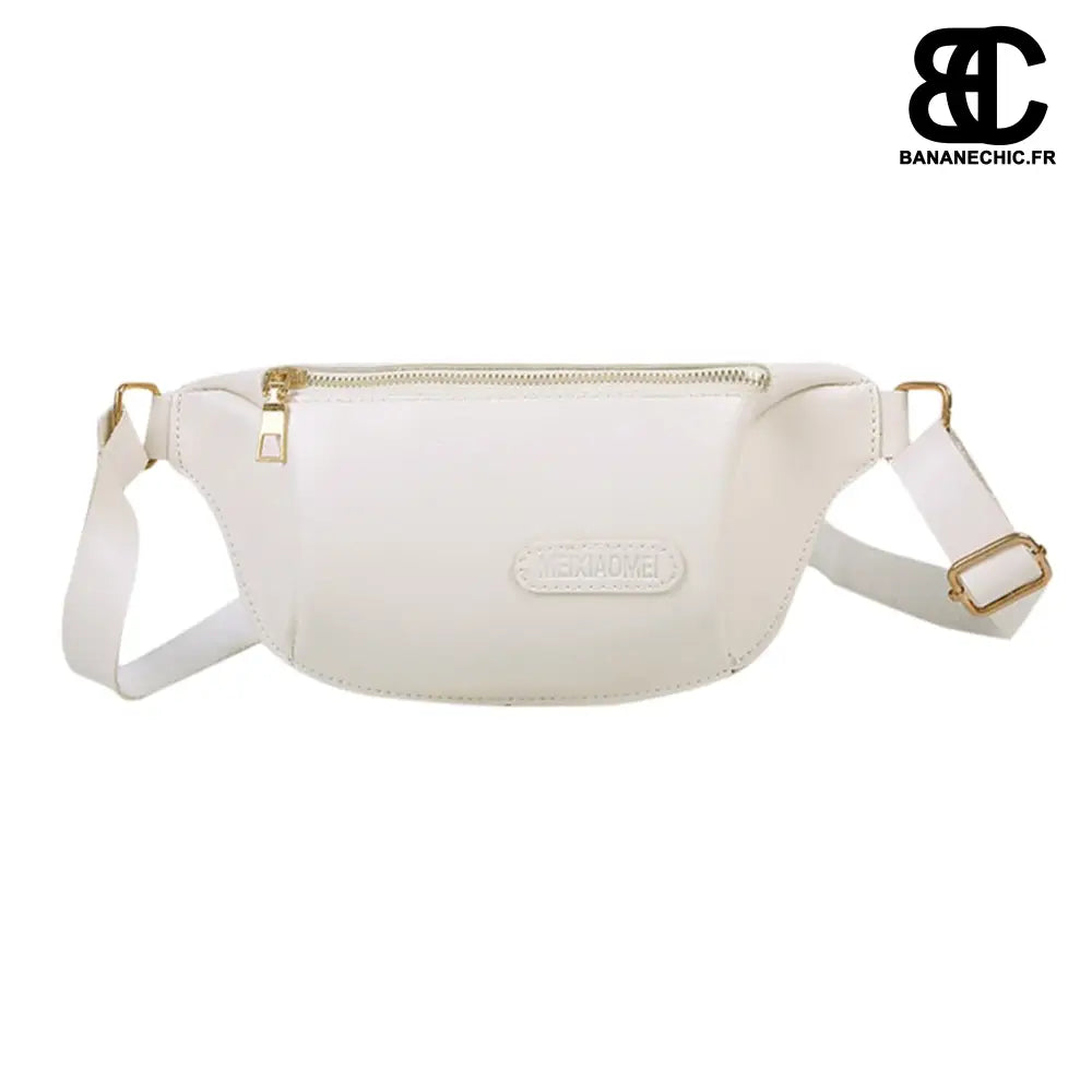 Sac banane cuir noir femme - Blanc - Banane - Banane Chic ™