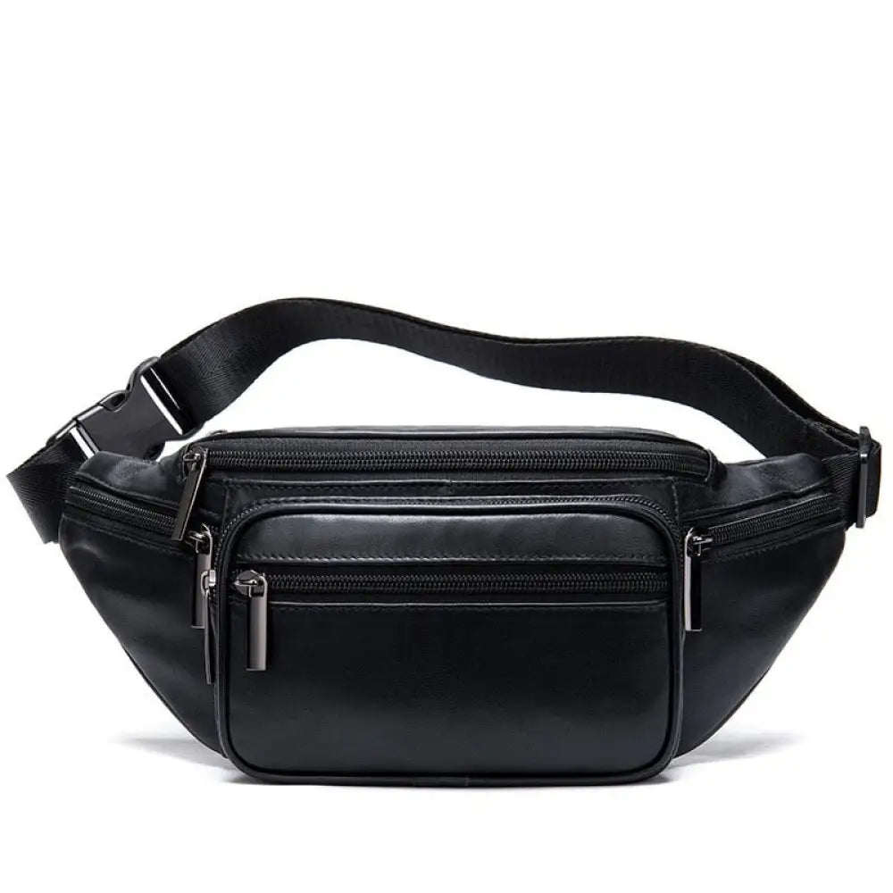Sac banane cuir noir femme - Noir - Banane - Banane Chic ™