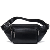 Sac banane cuir noir femme